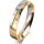 Ring 18 Karat Gelbgold/950 Platin 4.0 mm poliert 5 Brillanten G vs Gesamt 0,035ct