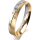 Ring 18 Karat Gelbgold/950 Platin 4.0 mm sandmatt 5 Brillanten G vs Gesamt 0,035ct