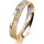 Ring 18 Karat Gelbgold/950 Platin 4.0 mm kreismatt 5 Brillanten G vs Gesamt 0,035ct