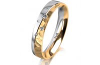 Ring 18 Karat Gelbgold/950 Platin 4.0 mm diamantmatt 5...