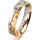 Ring 18 Karat Gelbgold/950 Platin 4.5 mm diamantmatt
