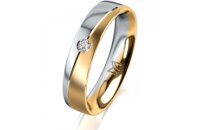 Ring 18 Karat Gelbgold/950 Platin 4.5 mm l&auml;ngsmatt 1...
