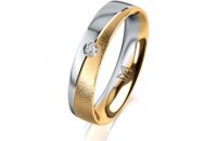 Ring 18 Karat Gelbgold/950 Platin 4.5 mm sandmatt 1...