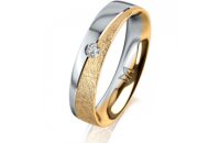 Ring 18 Karat Gelbgold/950 Platin 4.5 mm kreismatt 1...