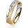 Ring 18 Karat Gelbgold/950 Platin 4.5 mm kreismatt 1 Brillant G vs 0,050ct