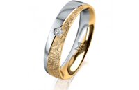 Ring 18 Karat Gelbgold/950 Platin 4.5 mm kristallmatt 1...