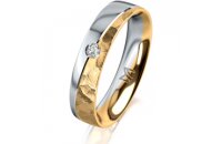 Ring 18 Karat Gelbgold/950 Platin 4.5 mm diamantmatt 1...