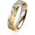 Ring 18 Karat Gelbgold/950 Platin 4.5 mm diamantmatt 1 Brillant G vs 0,050ct