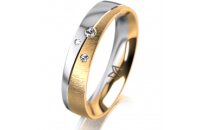 Ring 18 Karat Gelbgold/950 Platin 4.5 mm sandmatt 3...