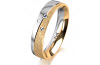 Ring 18 Karat Gelbgold/950 Platin 4.5 mm kreismatt 3...
