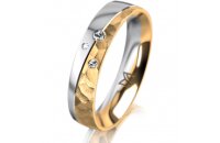 Ring 18 Karat Gelbgold/950 Platin 4.5 mm diamantmatt 3...