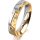 Ring 18 Karat Gelbgold/950 Platin 4.5 mm diamantmatt 3 Brillanten G vs Gesamt 0,035ct