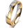 Ring 18 Karat Gelbgold/950 Platin 4.5 mm poliert 4 Brillanten G vs Gesamt 0,025ct