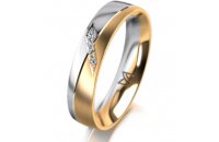 Ring 18 Karat Gelbgold/950 Platin 4.5 mm l&auml;ngsmatt 4...