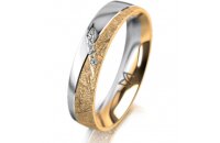 Ring 18 Karat Gelbgold/950 Platin 4.5 mm kristallmatt 4...