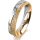 Ring 18 Karat Gelbgold/950 Platin 4.5 mm kristallmatt 4 Brillanten G vs Gesamt 0,025ct