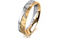 Ring 18 Karat Gelbgold/950 Platin 4.5 mm diamantmatt 4...
