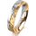 Ring 18 Karat Gelbgold/950 Platin 4.5 mm diamantmatt 4 Brillanten G vs Gesamt 0,025ct