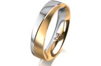 Ring 18 Karat Gelbgold/950 Platin 5.0 mm l&auml;ngsmatt