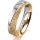 Ring 18 Karat Gelbgold/950 Platin 5.0 mm kristallmatt