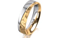 Ring 18 Karat Gelbgold/950 Platin 5.0 mm diamantmatt