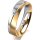 Ring 18 Karat Gelbgold/950 Platin 5.0 mm längsmatt 1 Brillant G vs 0,025ct