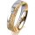 Ring 18 Karat Gelbgold/950 Platin 5.0 mm kristallmatt 1 Brillant G vs 0,025ct