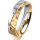Ring 18 Karat Gelbgold/950 Platin 5.0 mm diamantmatt 1 Brillant G vs 0,025ct