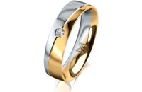 Ring 18 Karat Gelbgold/950 Platin 5.0 mm poliert 1...