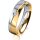 Ring 18 Karat Gelbgold/950 Platin 5.0 mm poliert 1 Brillant G vs 0,050ct
