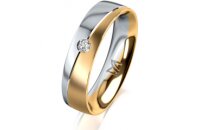 Ring 18 Karat Gelbgold/950 Platin 5.0 mm l&auml;ngsmatt 1...