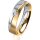 Ring 18 Karat Gelbgold/950 Platin 5.0 mm längsmatt 1 Brillant G vs 0,050ct
