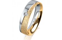Ring 18 Karat Gelbgold/950 Platin 5.0 mm kreismatt 1...