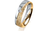Ring 18 Karat Gelbgold/950 Platin 5.0 mm kristallmatt 1...
