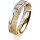Ring 18 Karat Gelbgold/950 Platin 5.0 mm kristallmatt 1 Brillant G vs 0,050ct
