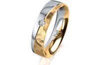 Ring 18 Karat Gelbgold/950 Platin 5.0 mm diamantmatt 1...