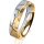 Ring 18 Karat Gelbgold/950 Platin 5.0 mm diamantmatt 1 Brillant G vs 0,050ct