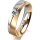 Ring 18 Karat Gelbgold/950 Platin 5.0 mm längsmatt 1 Brillant G vs 0,090ct