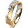 Ring 18 Karat Gelbgold/950 Platin 5.0 mm sandmatt 1 Brillant G vs 0,090ct