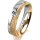Ring 18 Karat Gelbgold/950 Platin 5.0 mm kristallmatt 1 Brillant G vs 0,090ct