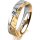 Ring 18 Karat Gelbgold/950 Platin 5.0 mm diamantmatt 1 Brillant G vs 0,090ct
