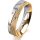 Ring 18 Karat Gelbgold/950 Platin 5.0 mm kristallmatt 3 Brillanten G vs Gesamt 0,040ct