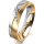 Ring 18 Karat Gelbgold/950 Platin 5.0 mm längsmatt 5 Brillanten G vs Gesamt 0,035ct