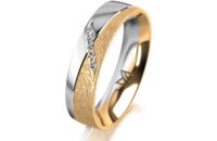 Ring 18 Karat Gelbgold/950 Platin 5.0 mm kreismatt 5...