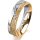 Ring 18 Karat Gelbgold/950 Platin 5.0 mm kristallmatt 5 Brillanten G vs Gesamt 0,035ct