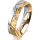 Ring 18 Karat Gelbgold/950 Platin 5.0 mm diamantmatt 5 Brillanten G vs Gesamt 0,035ct