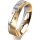 Ring 18 Karat Gelbgold/950 Platin 5.0 mm l&auml;ngsmatt 5 Brillanten G vs Gesamt 0,055ct
