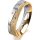 Ring 18 Karat Gelbgold/950 Platin 5.0 mm kristallmatt 5 Brillanten G vs Gesamt 0,055ct