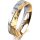 Ring 18 Karat Gelbgold/950 Platin 5.0 mm diamantmatt 5 Brillanten G vs Gesamt 0,055ct