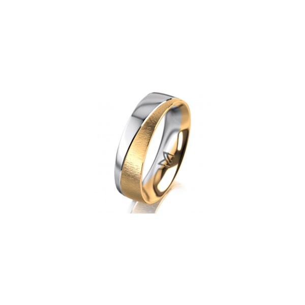 Ring 18 Karat Gelbgold/950 Platin 5.5 mm sandmatt